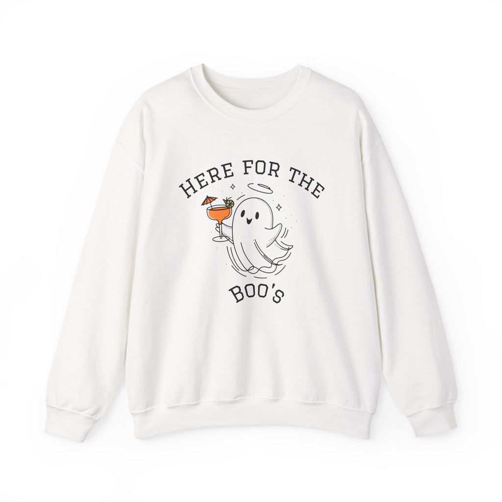 Ghostly Vibes Crewneck Sweatshirt | Here for the Boo's | Unisex Halloween Sweater, Cozy Fall Fashion, Spooky Season Apparel, Chill [...]