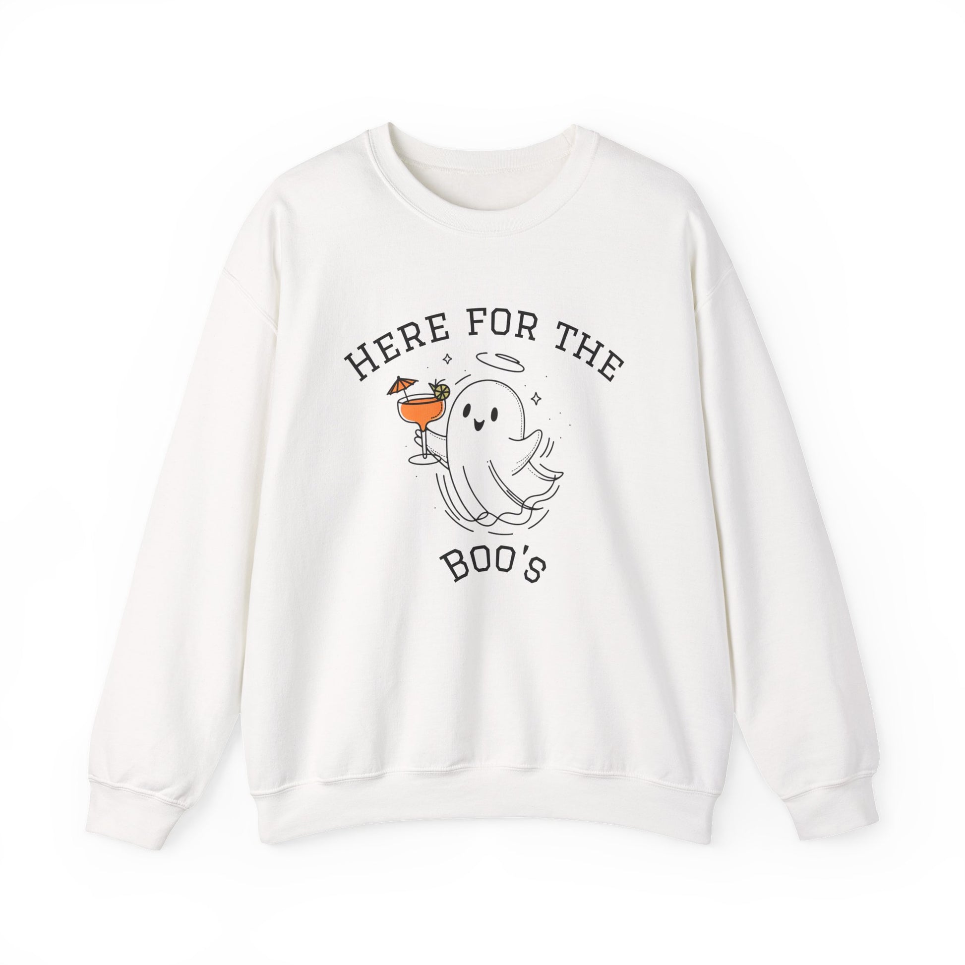 Ghostly Vibes Crewneck Sweatshirt | Here for the Boo's | Unisex Halloween Sweater, Cozy Fall Fashion, Spooky Season Apparel, Chill [...]