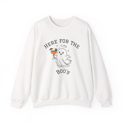 Ghostly Vibes Crewneck Sweatshirt | Here for the Boo's | Unisex Halloween Sweater, Cozy Fall Fashion, Spooky Season Apparel, Chill [...]