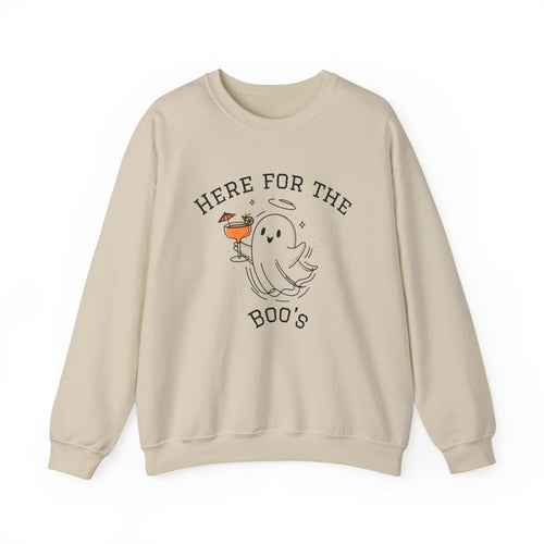 Ghostly Vibes Crewneck Sweatshirt | Here for the Boo's | Unisex Halloween Sweater, Cozy Fall Fashion, Spooky Season Apparel, Chill [...]