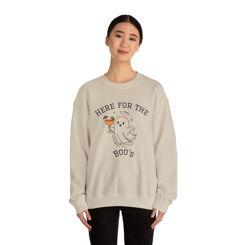 Ghostly Vibes Crewneck Sweatshirt | Here for the Boo's | Unisex Halloween Sweater, Cozy Fall Fashion, Spooky Season Apparel, Chill [...]